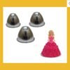 Doll Tin Moulds For Creating Doll Cake - Set Of 3 Pieces - Ideal For Making 500 gm 750 gm 1000 gm Doll Cake