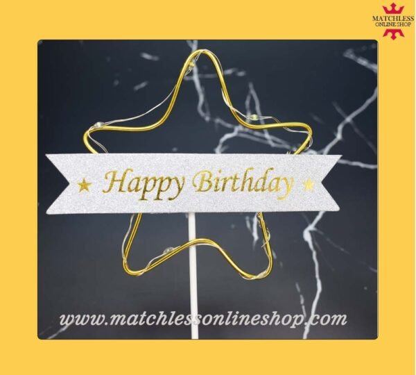 led cake topper star shape perfect cake decoration item for many occassion like happy birthday, happy anniversary or any other party