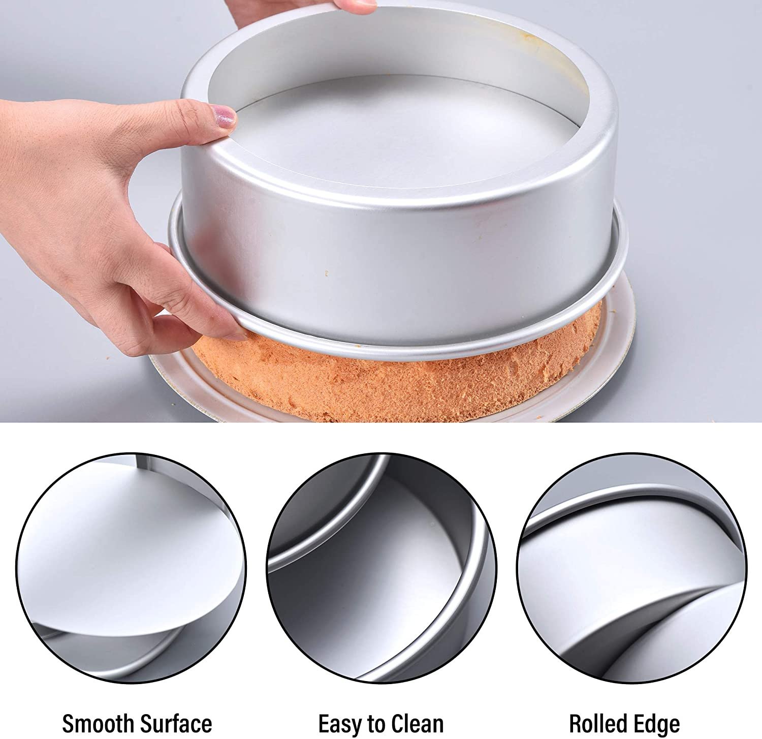 6/8/10-Inch Non-Stick Deep Aluminum Round Cake Pan With Removable Bottom  For Wedding/Birthday/Christmas Cake Baking Round Cake Tin Set With Loose  Base - Walmart.com